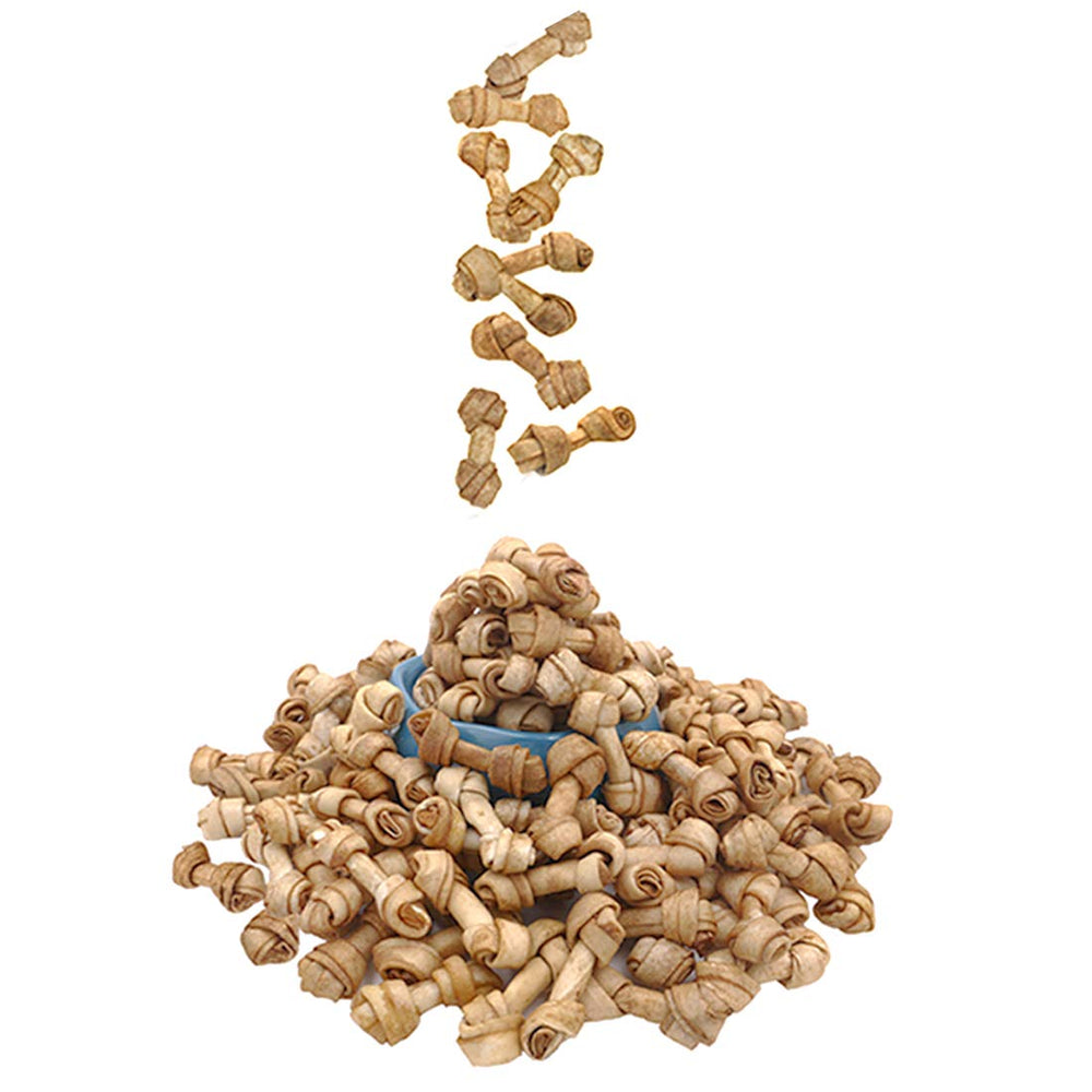 MON2SUN os-noue-cuir-brut-poulet-2-5-pouces, friandise pour chiots et petits chiens.