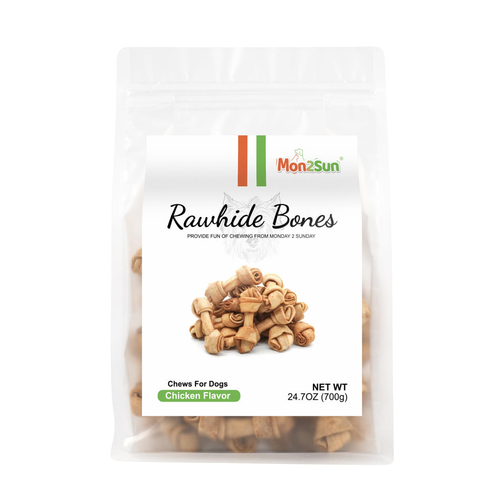 MON2SUN os-noue-cuir-brut-poulet-2-5-pouces, option pratique pour chiots et petits chiens.