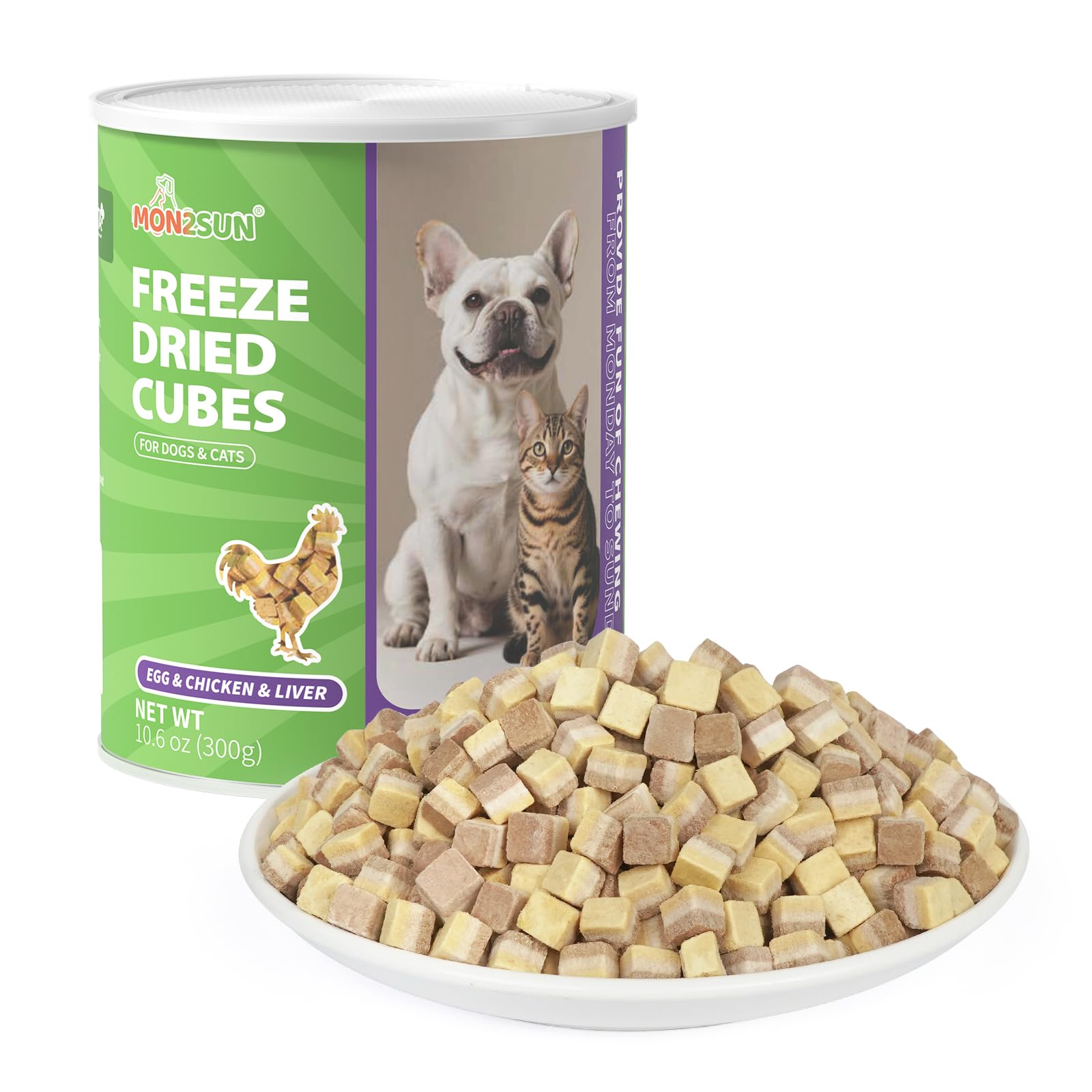 MON2SUN emballage friandises cube triple saveurs, pratique et préformé