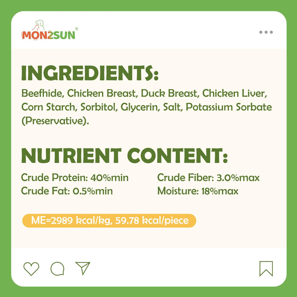 MON2SUN friandise idéale pour chiens petits et moyens recherchant une pause gourmande.