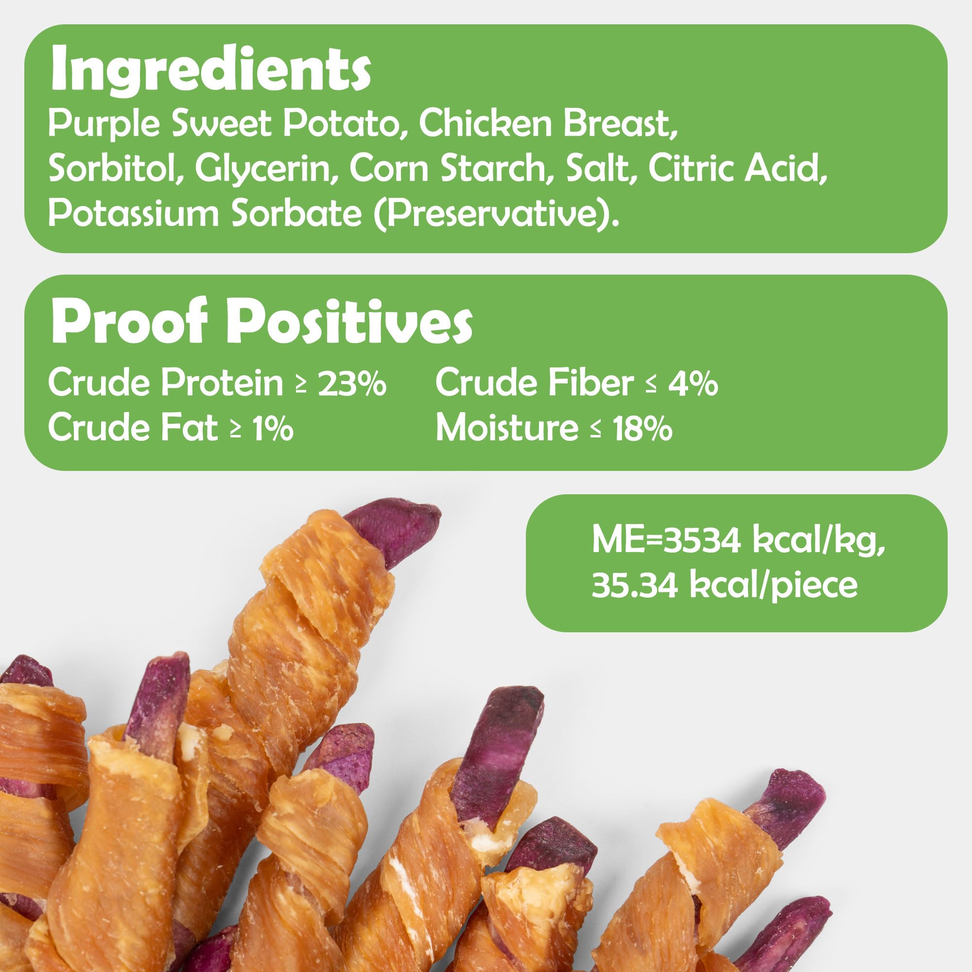 MON2SUN: snack poulet enrobé patate douce violette, pratique pour petites races.