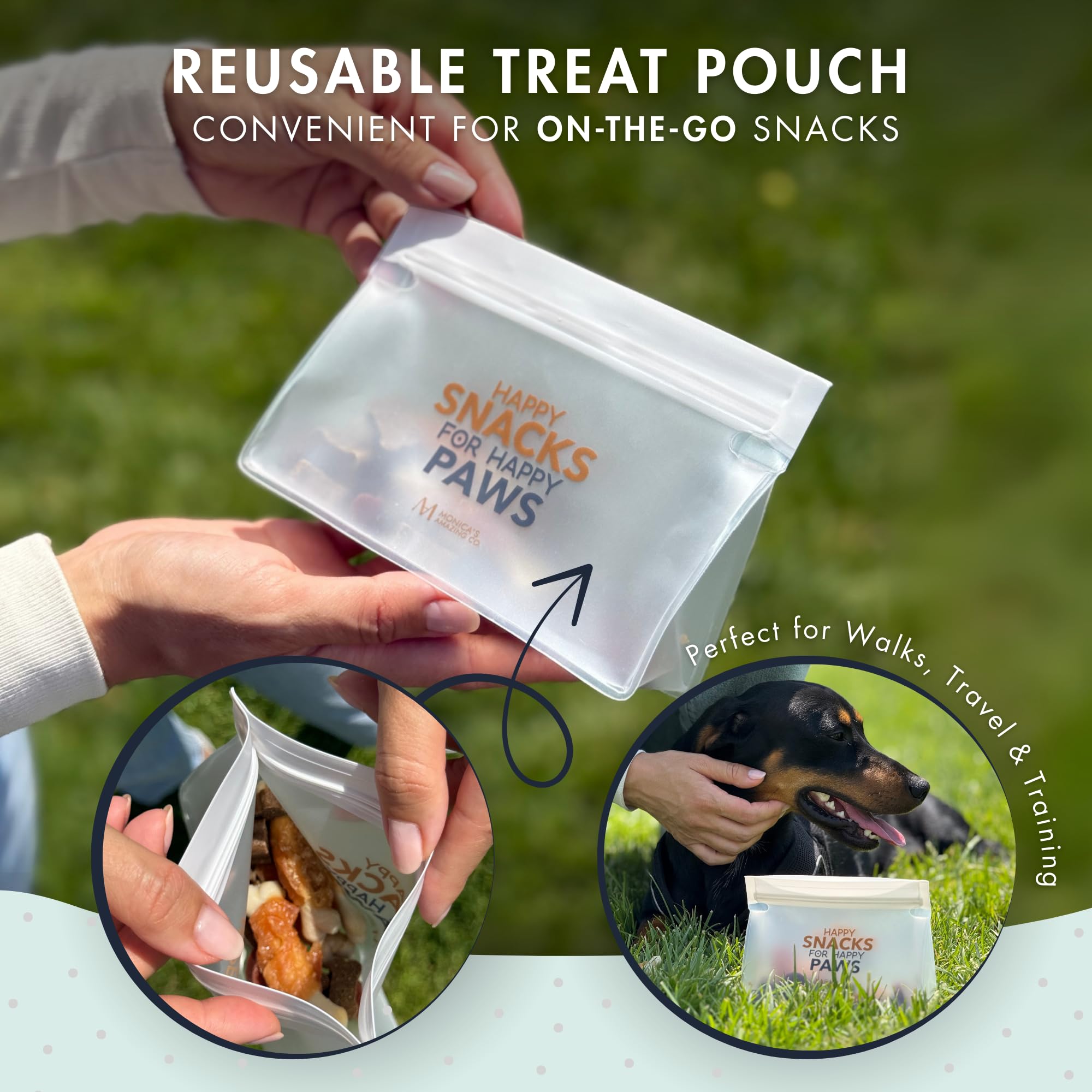 Monica´s Amazing Co. Pochette snack étanche et réutilisable pour déplacements