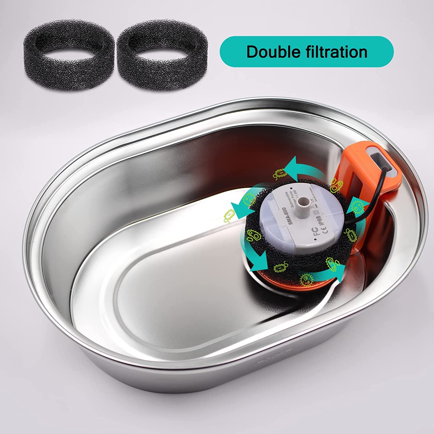 Filtre Monsin 135oz/4L pour fontaine inox, eau claire.