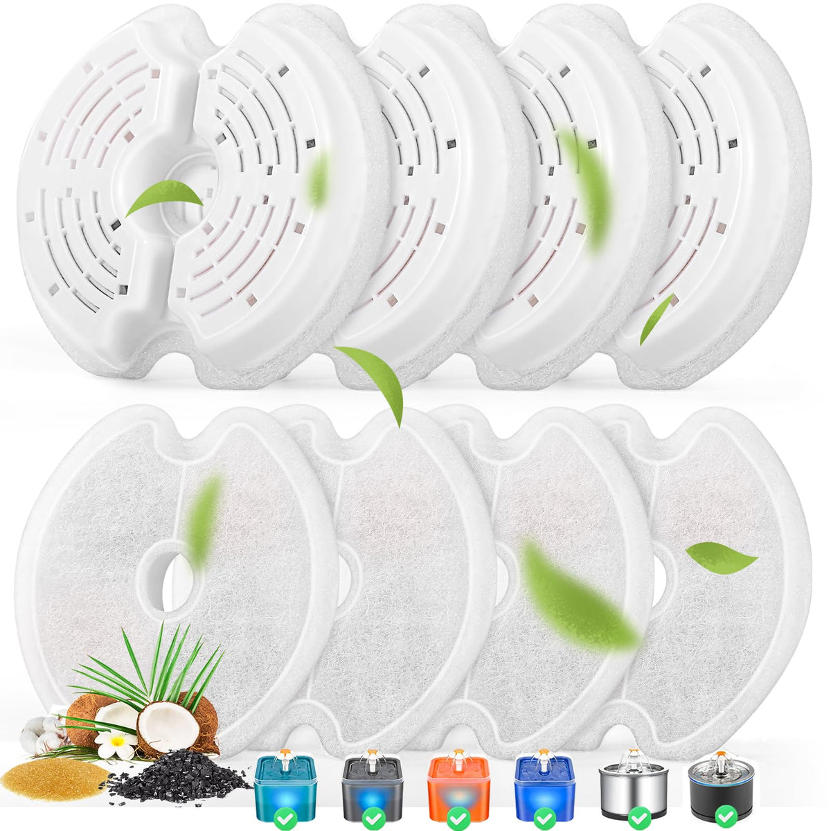 Filtre Monsin pour fontaine chat 84oz avec filtration triple pour eau plus fraîche.