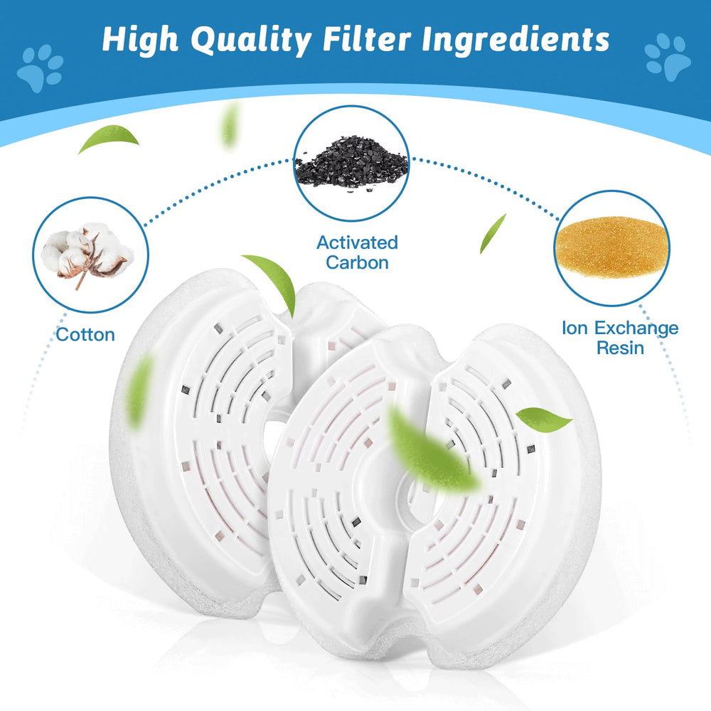 Emballage compact des filtres Monsin pour fontaine chat, rangement pratique.