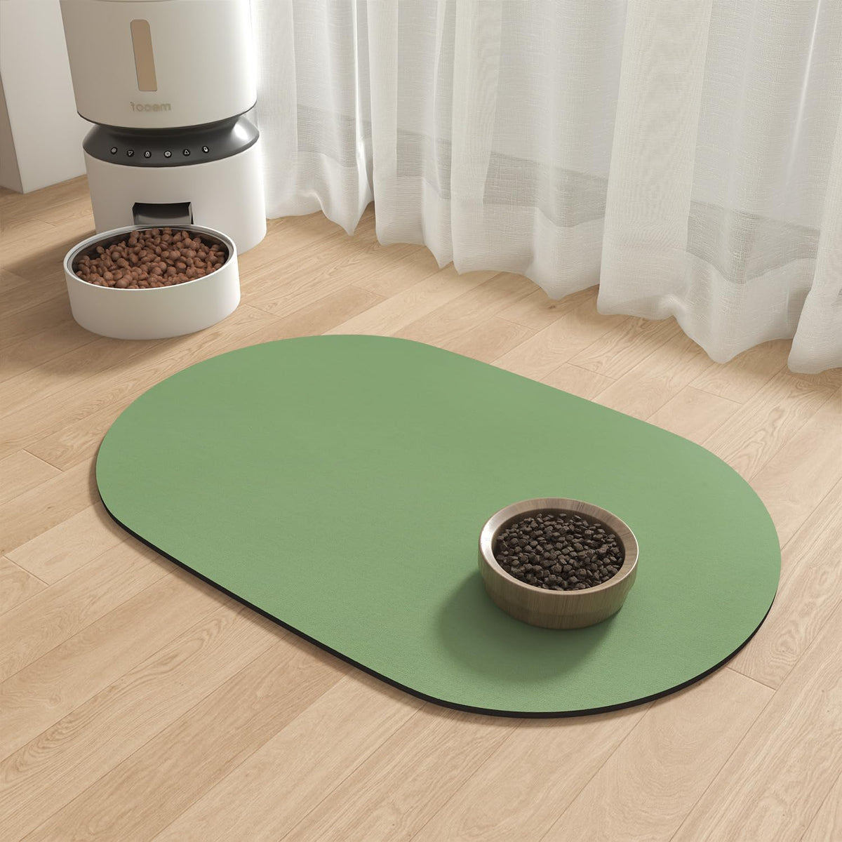 MontVoo tapis nourriture chien absorbant: capte les liquides et garde le sol sec.