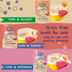 MOOCHIE bouillon chat kanikama, texture onctueuse pour varier les repas.