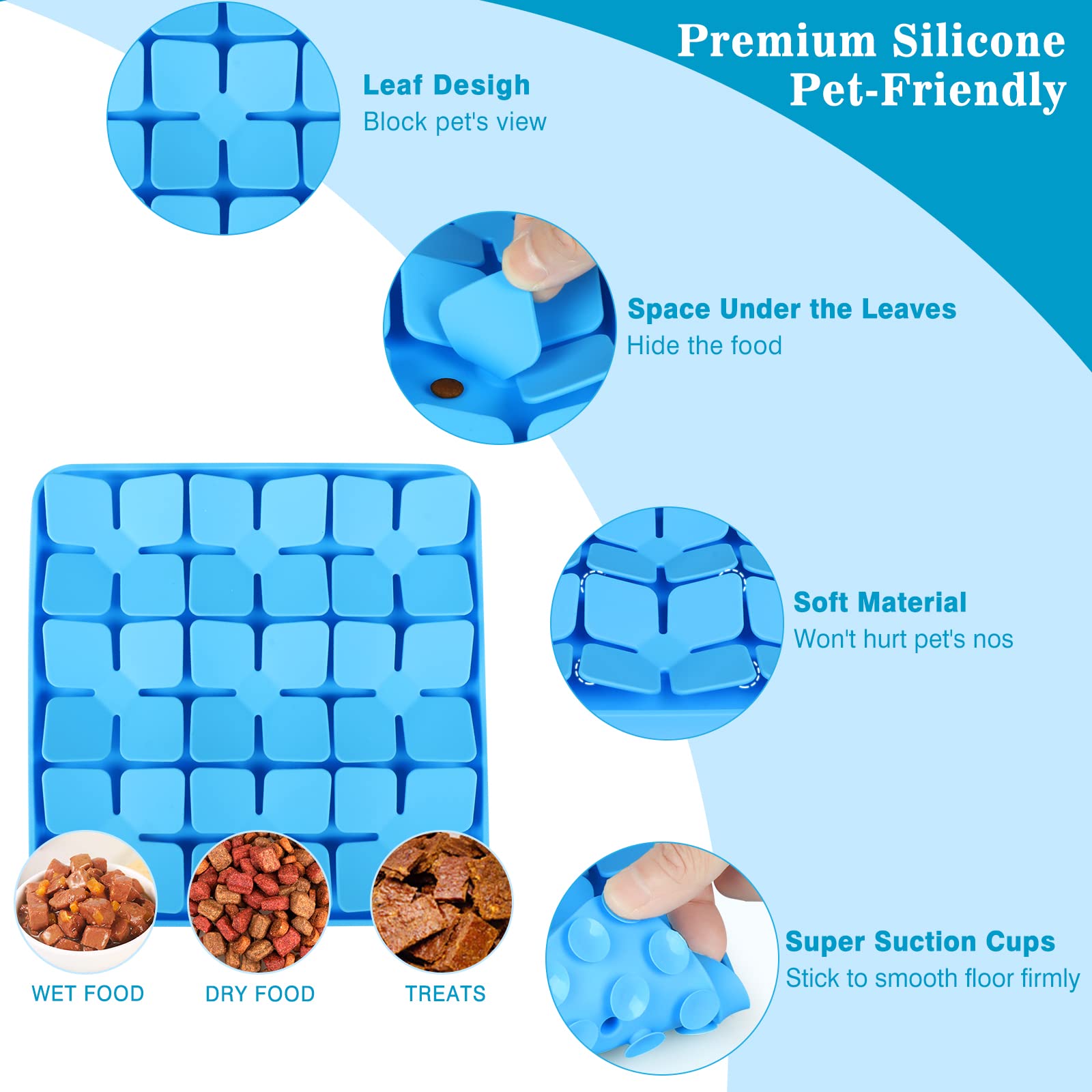 MOOGROU Tapis Snuffle silicone alimentaire – matériau sûr et durable pour repas lents.