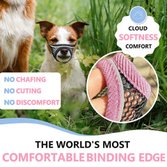 MoiiLavin masque-chien-mesh doux rose ventilation optimale pour respiration libre.