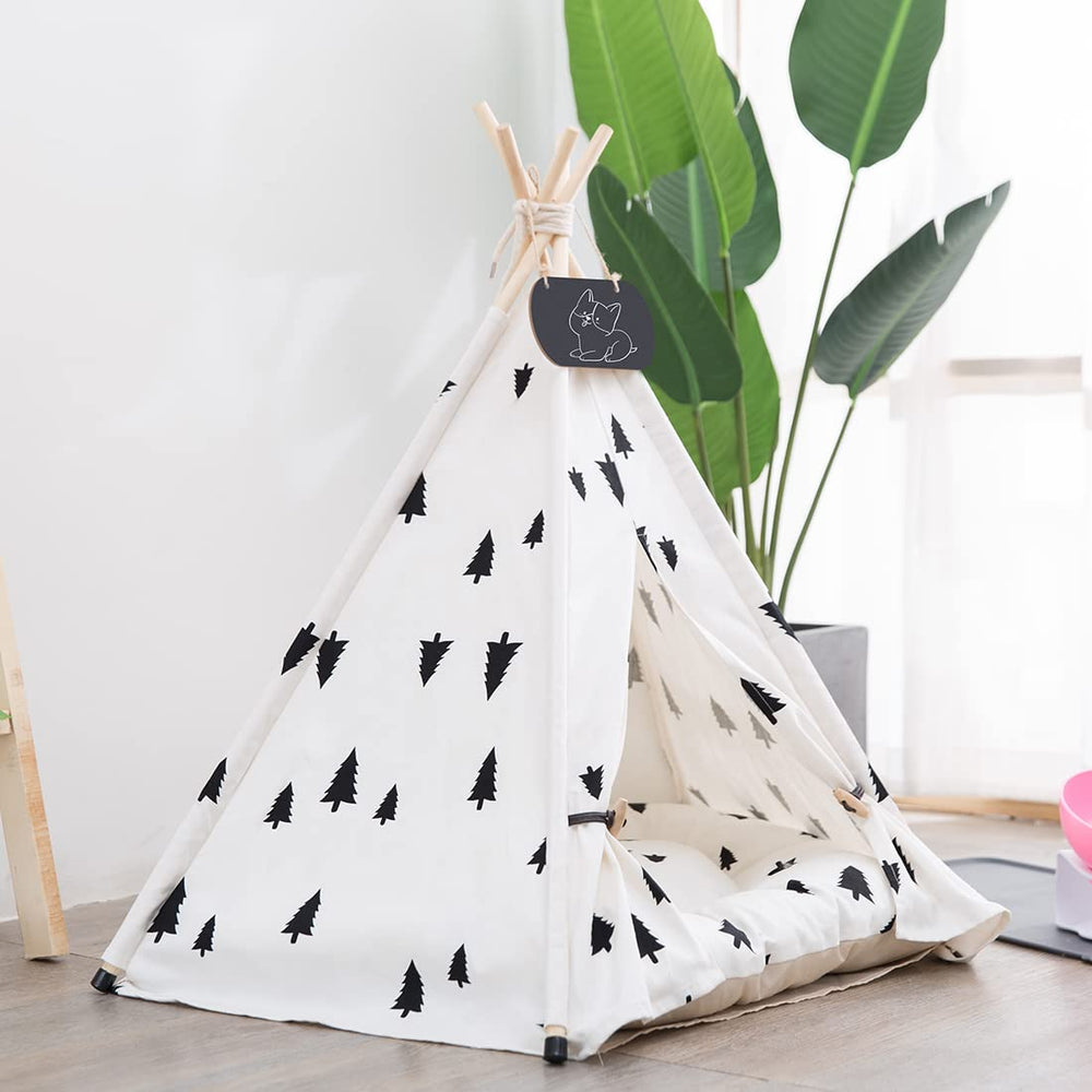 Mooipet Tepee avec coussin épais pour repos confortable.