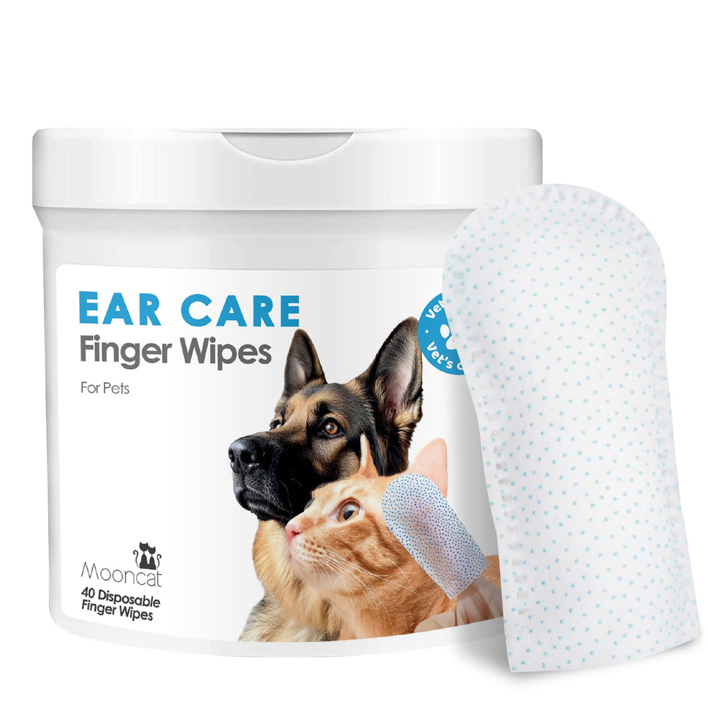 Mooncat lingettes pour oreilles du chat, nettoyage doux et pratique.