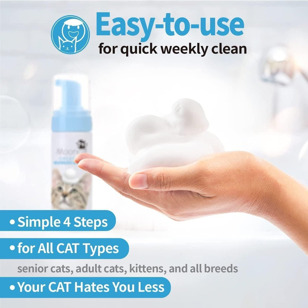 Mooncat shampoing sec pour chat – voyage kit pratique pour entretenir le pelage en déplacement.