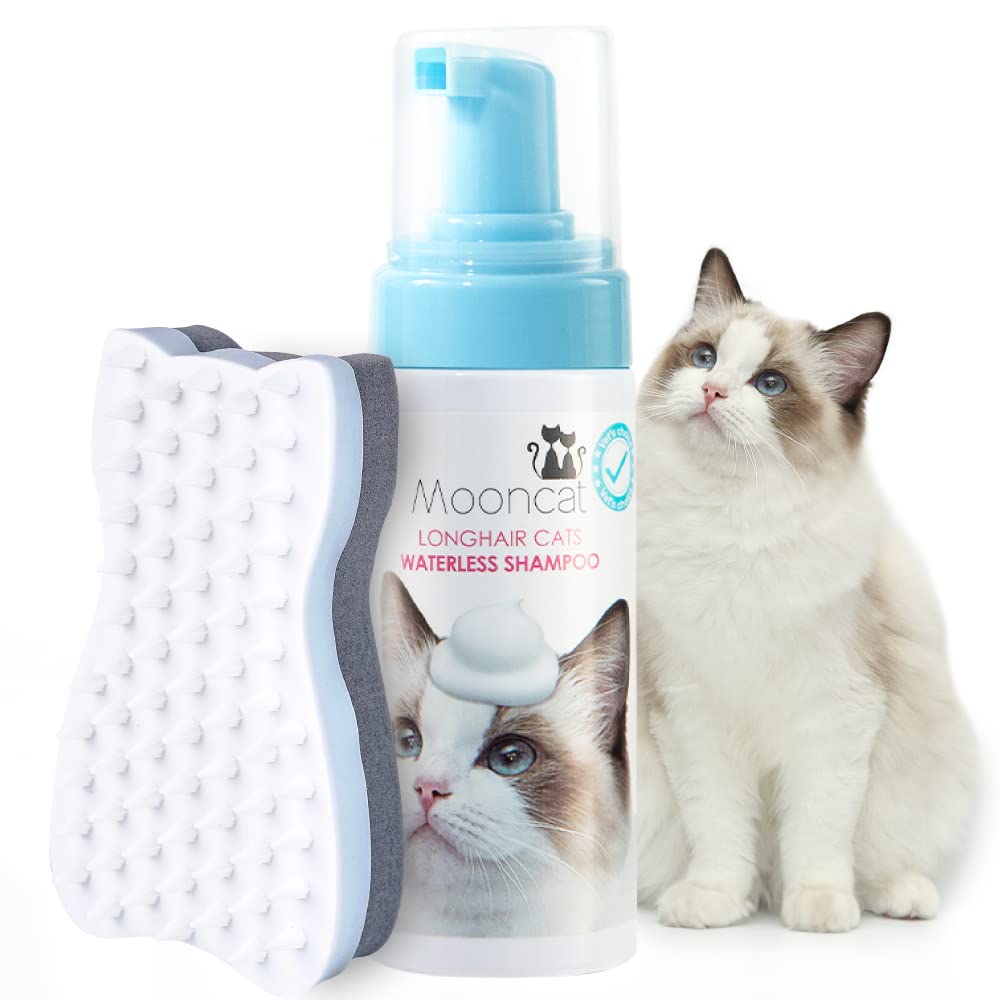 Mooncat Shampoing Sans Eau pour chat à poil long, démêlage en douceur.