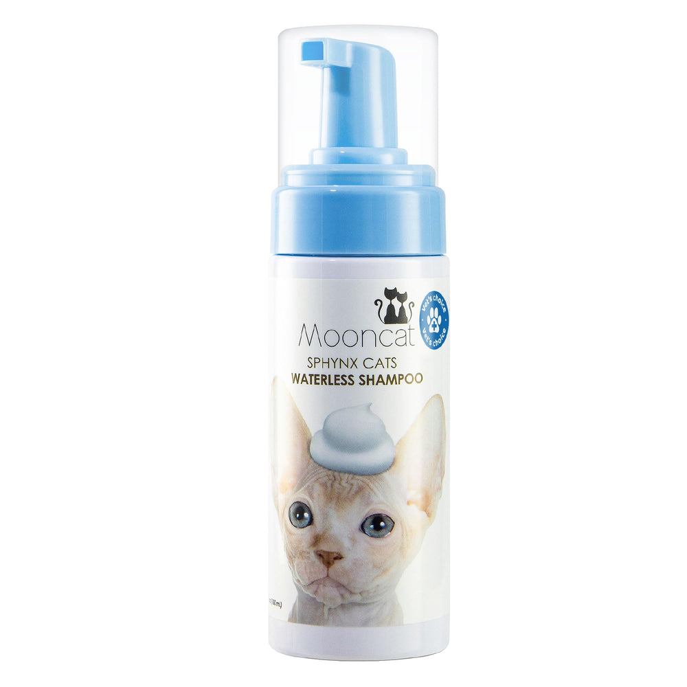 Mooncat Shampoing Sphynx sans eau, rafraîchit le pelage sans humidité.
