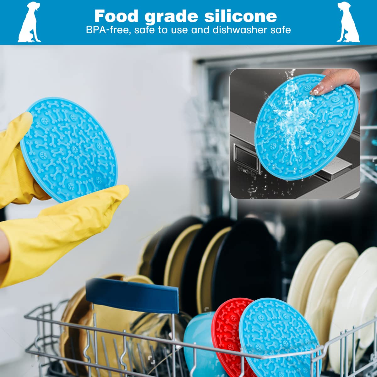 MooonGem Lick Pad ventouses fortes, fixation durable sur céramique et verre