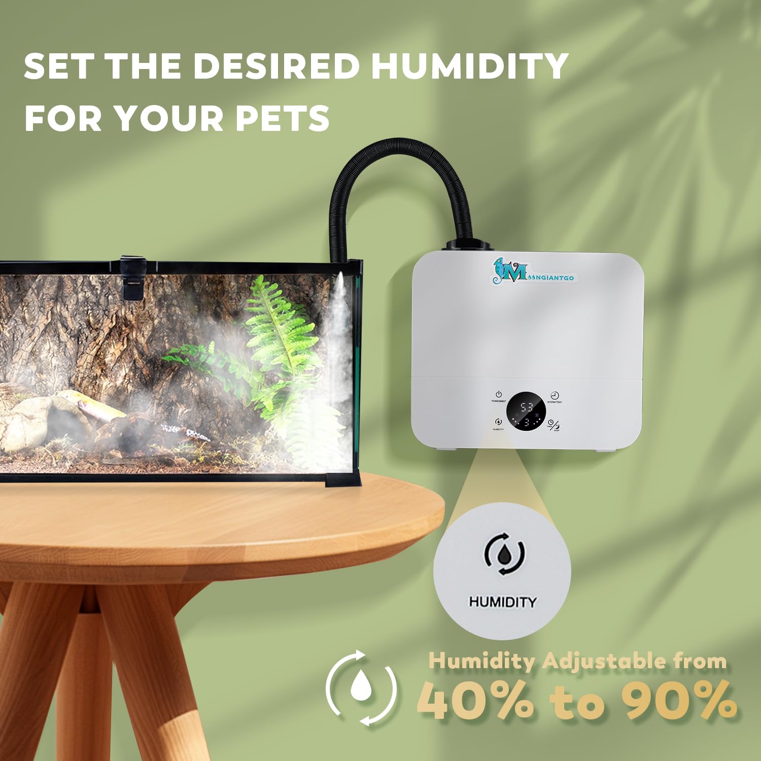 Moongiantgo humidificateur humidité réglable 40 à 90 pour cent