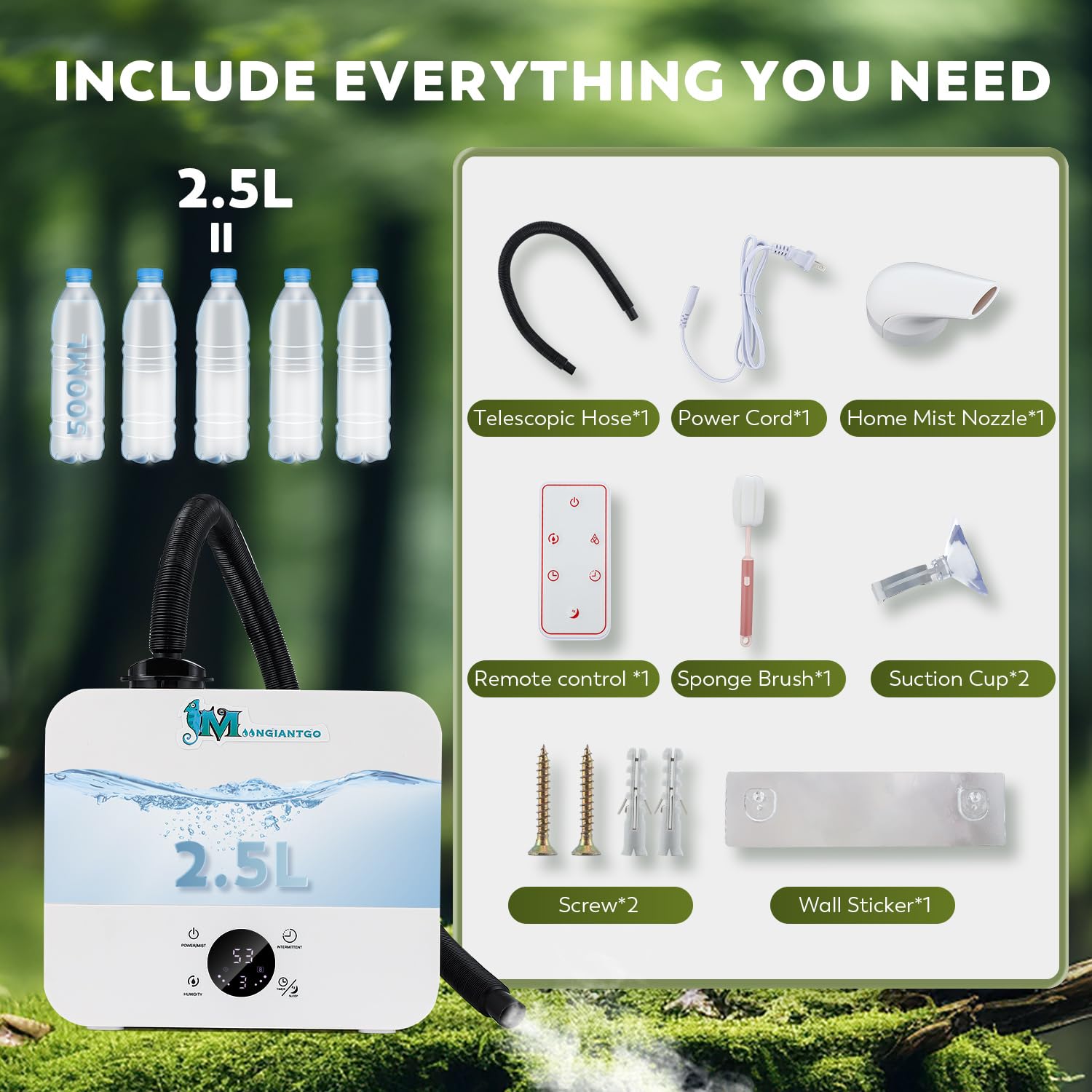 Moongiantgo humidificateur mode sommeil discret moins de 35 dB
