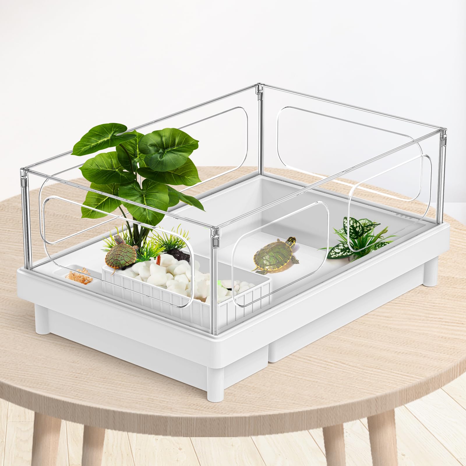 Moonorange plante artificielle décor terrarium polyvalent, adapté poissons et petits animaux.