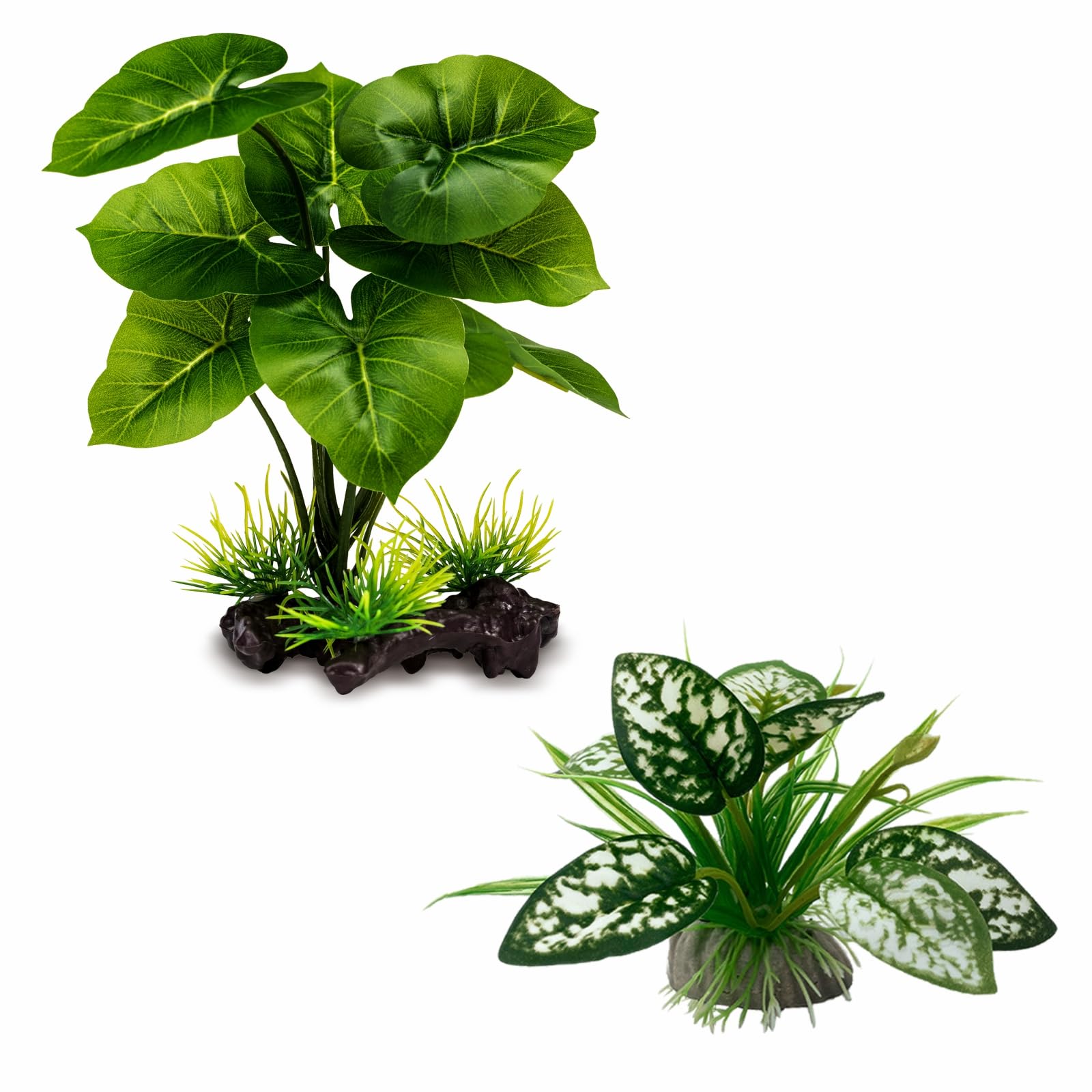 Moonorange plante artificielle feuilles verdoyantes, abri réaliste pour reptiles.