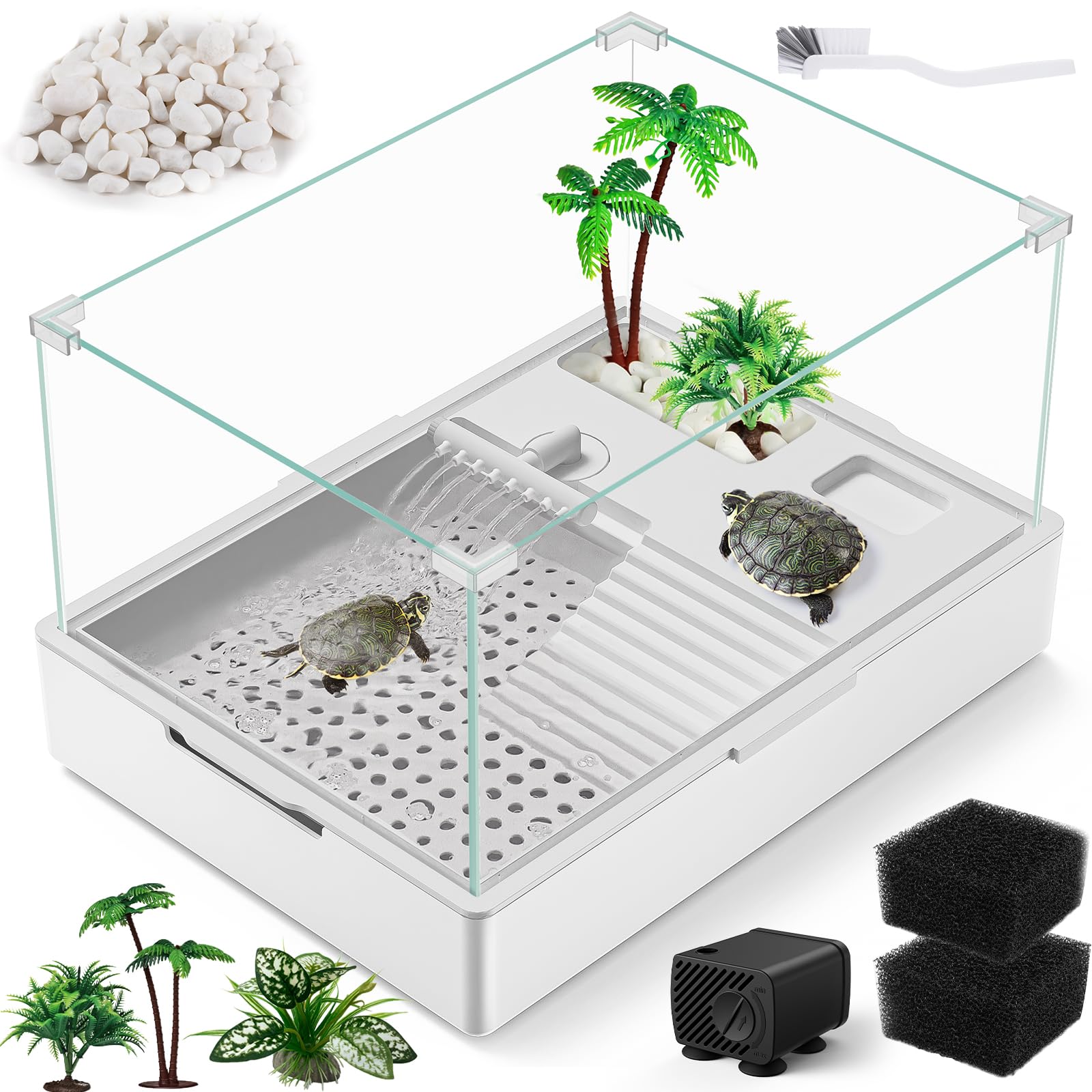 MoonOrange Tank Tortue – réservoir prêt à l’emploi pour tortues petites, facile à installer.