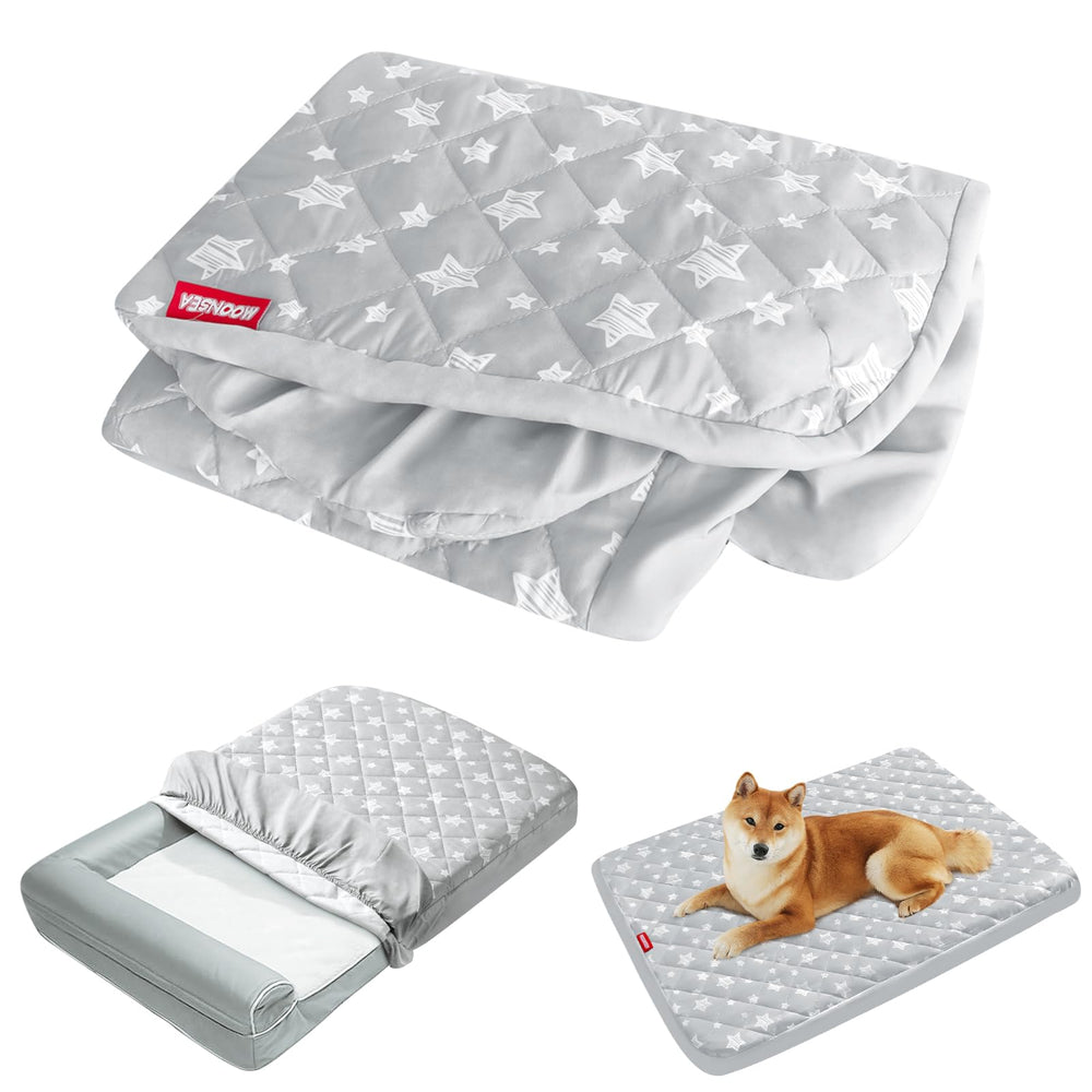 Housse Moonsea imperméable gris etoiles protege le lit du chien ou chat