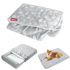 Housse Moonsea imperméable gris etoiles protege le lit du chien ou chat