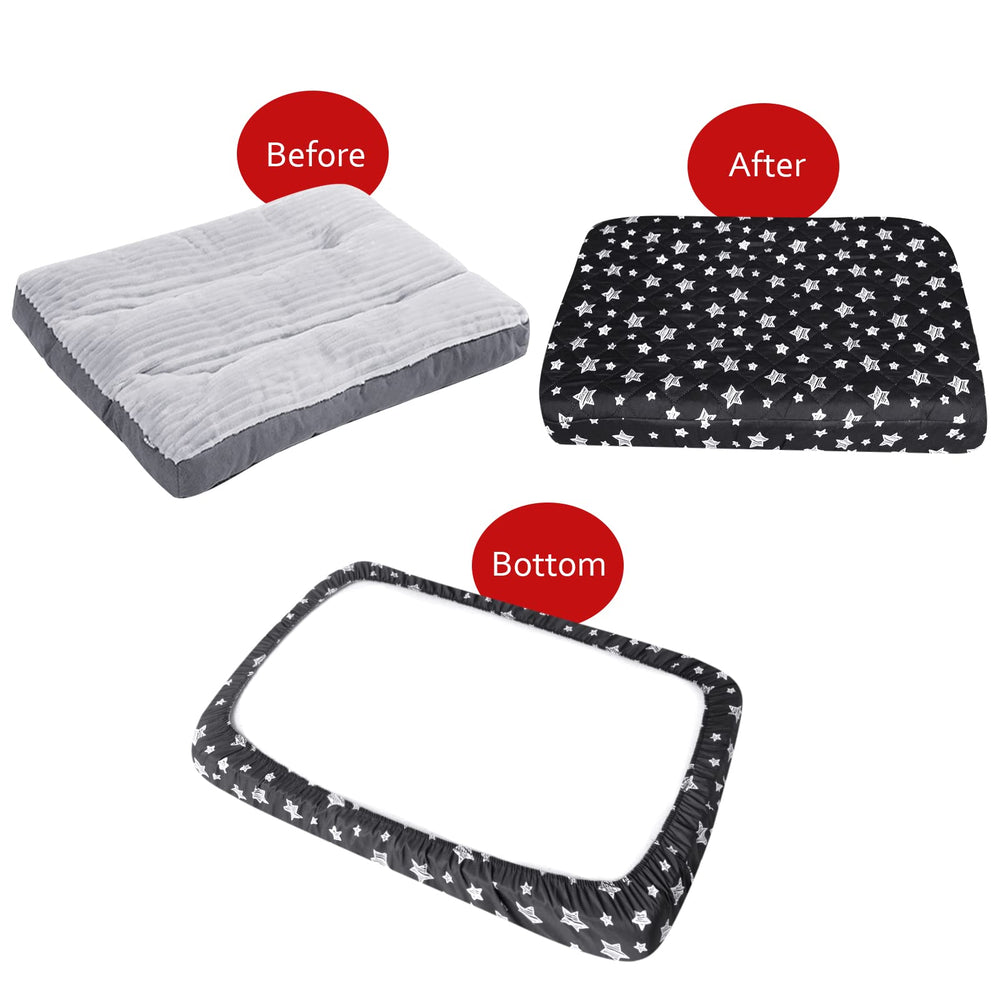 Moonsea housse lit chien ajustement élastique s'adapte parfaitement aux lits standard.