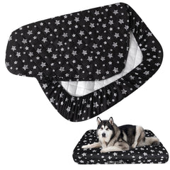 Moonsea housse lit chien imprimé étoiles noir 44x54 pouces offre douceur et protection contre les liquides.