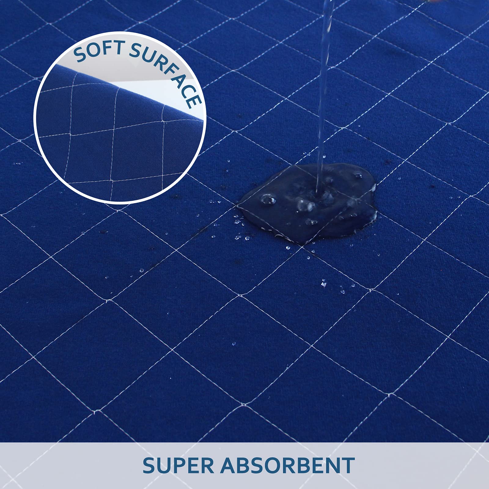 Moonsea tapis absorption quatre couches quiltées pour retenir les liquides.