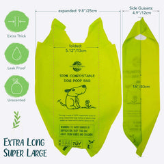 moonygreen sacs-poubelle extra-large 9x16, capacité adaptée pour grands chiens.
