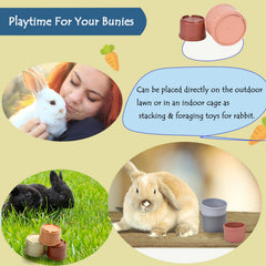 Gobelets Mooydee pour lapin – ensemble empilé coloré prêt a jouer