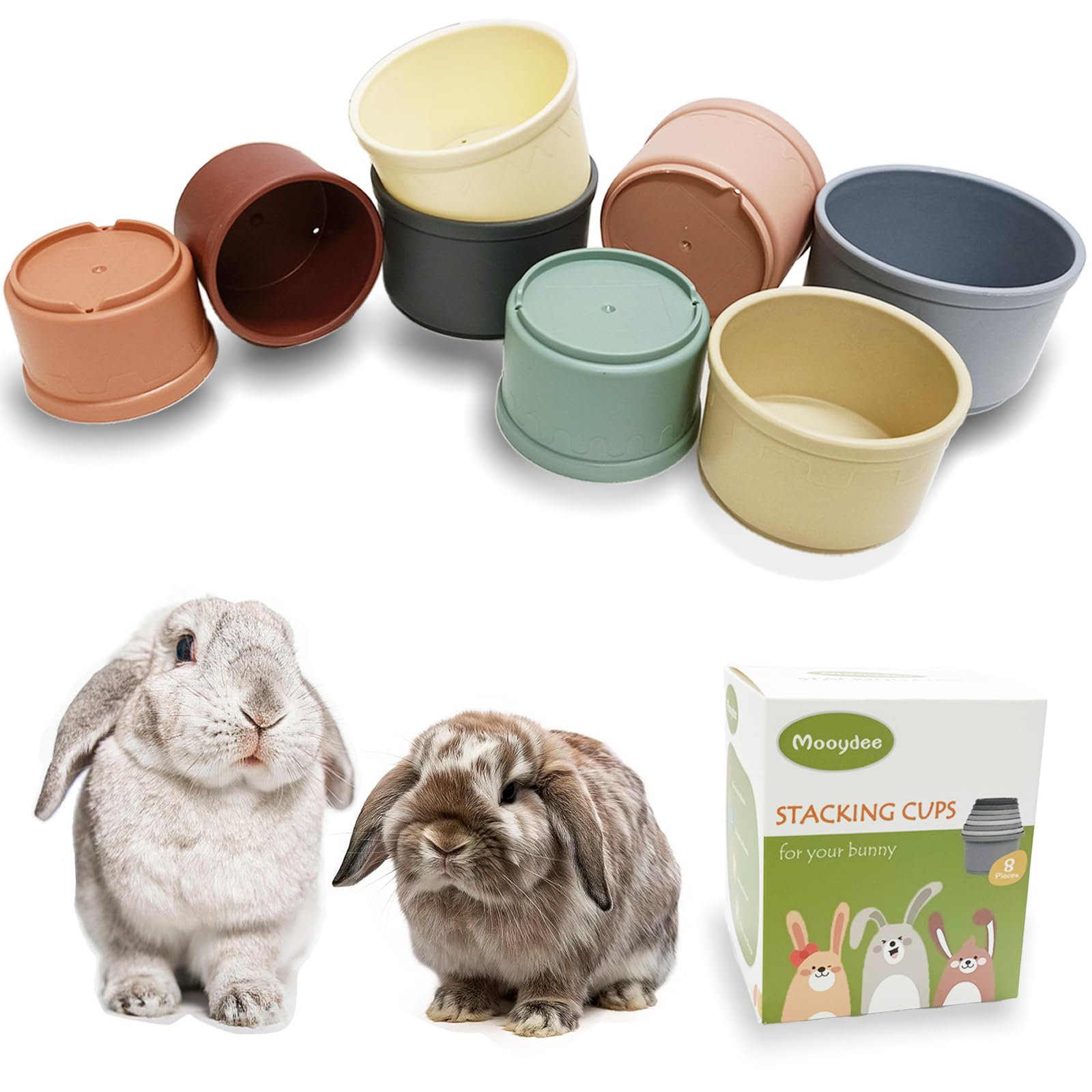 Mooydee gobelets colorés pour lapin – stimule l’exploration et le jeu