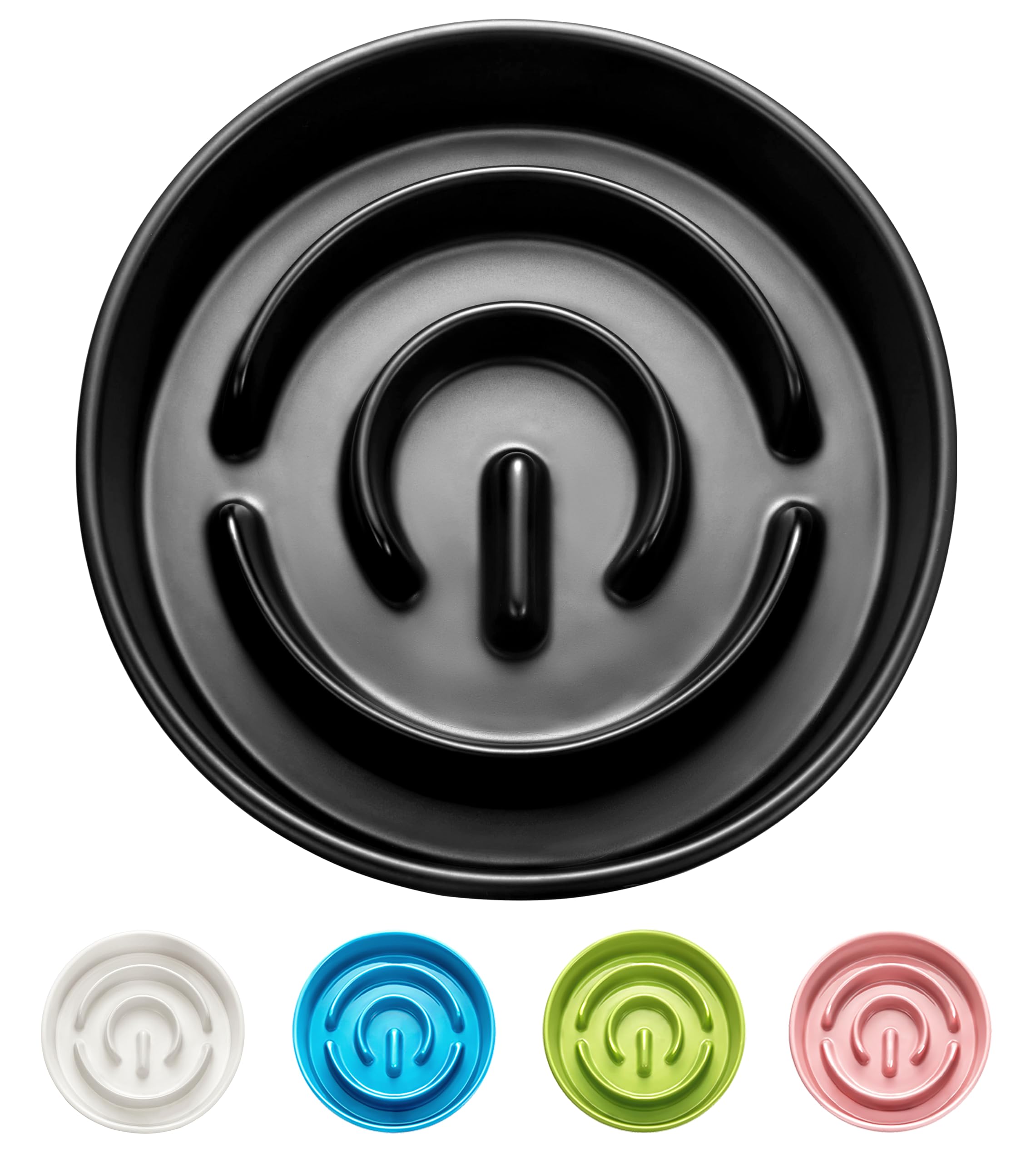 Bol MOPANG en céramique noir, alimentation lente pour repas plus calmes.