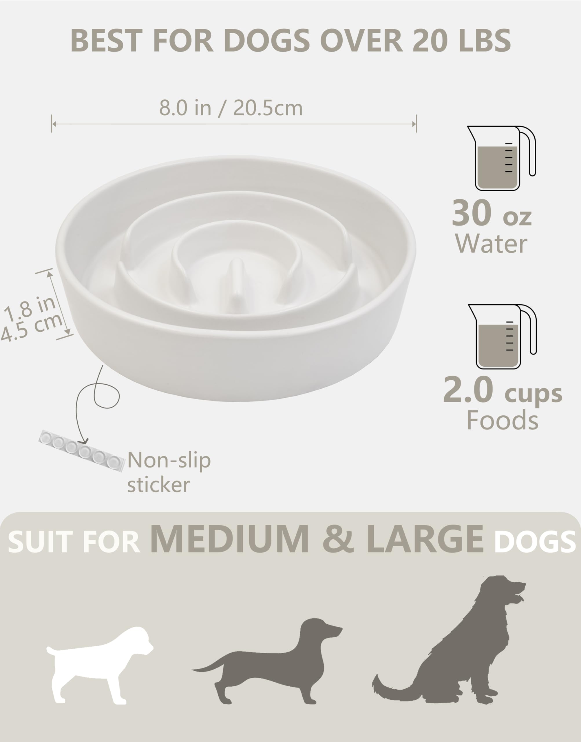 MOPANG bol diamètre 8 po idéal pour chiens moyens