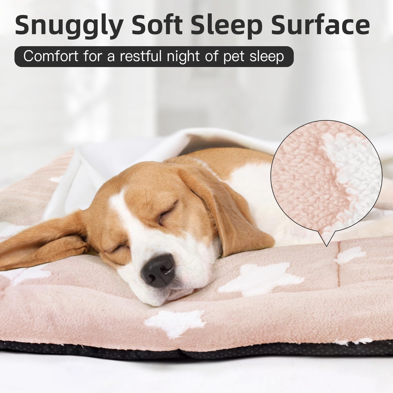 Coussin cage anti-glisse Mora Pets rose, stabilité lors du repos.