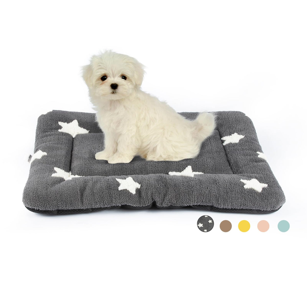 Tapis Mora Pets pour caisse petit chien étoile gris, douceur et style.