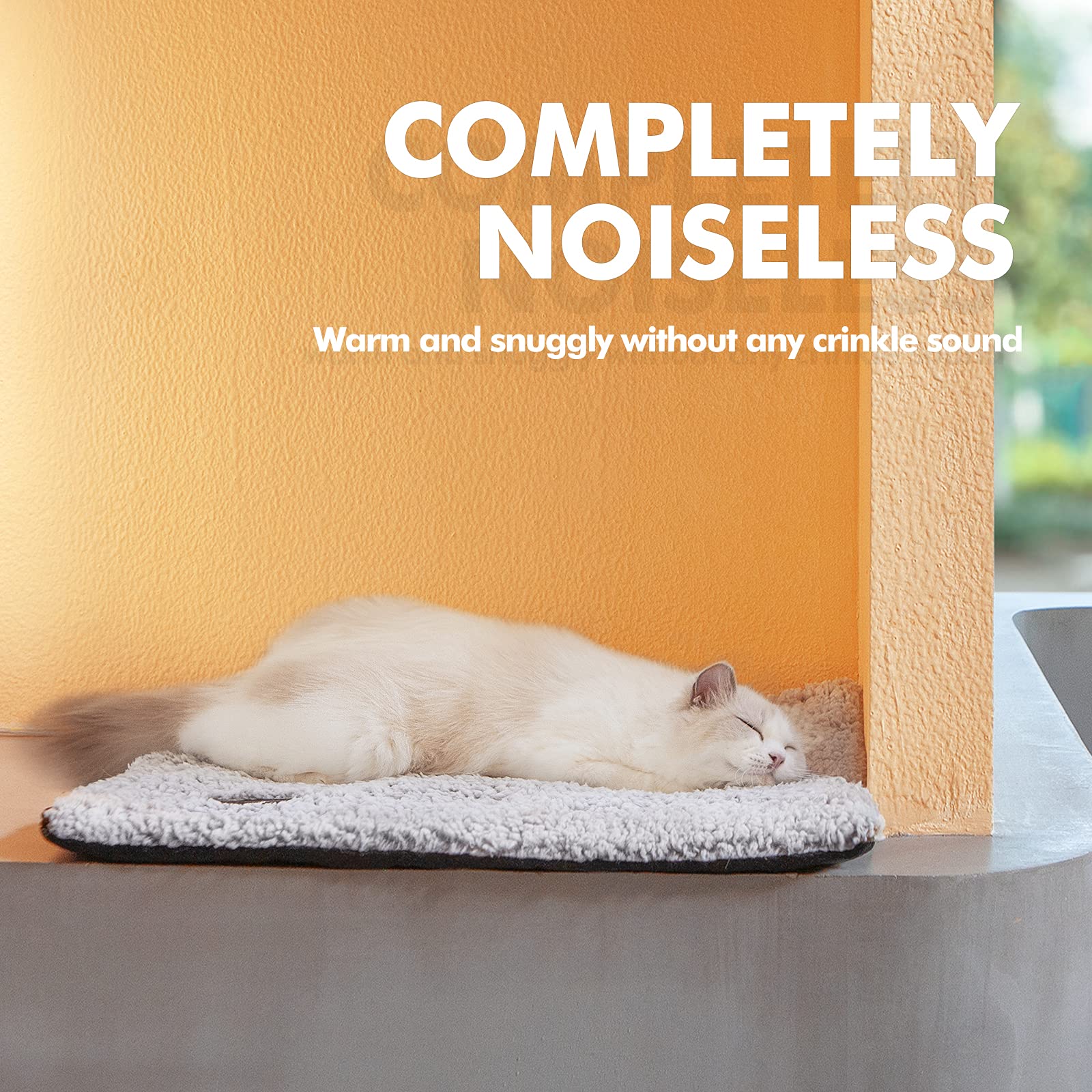 Mora Pets Tapis chauffant chat 24x18 avec couverture amovible et lavable.
