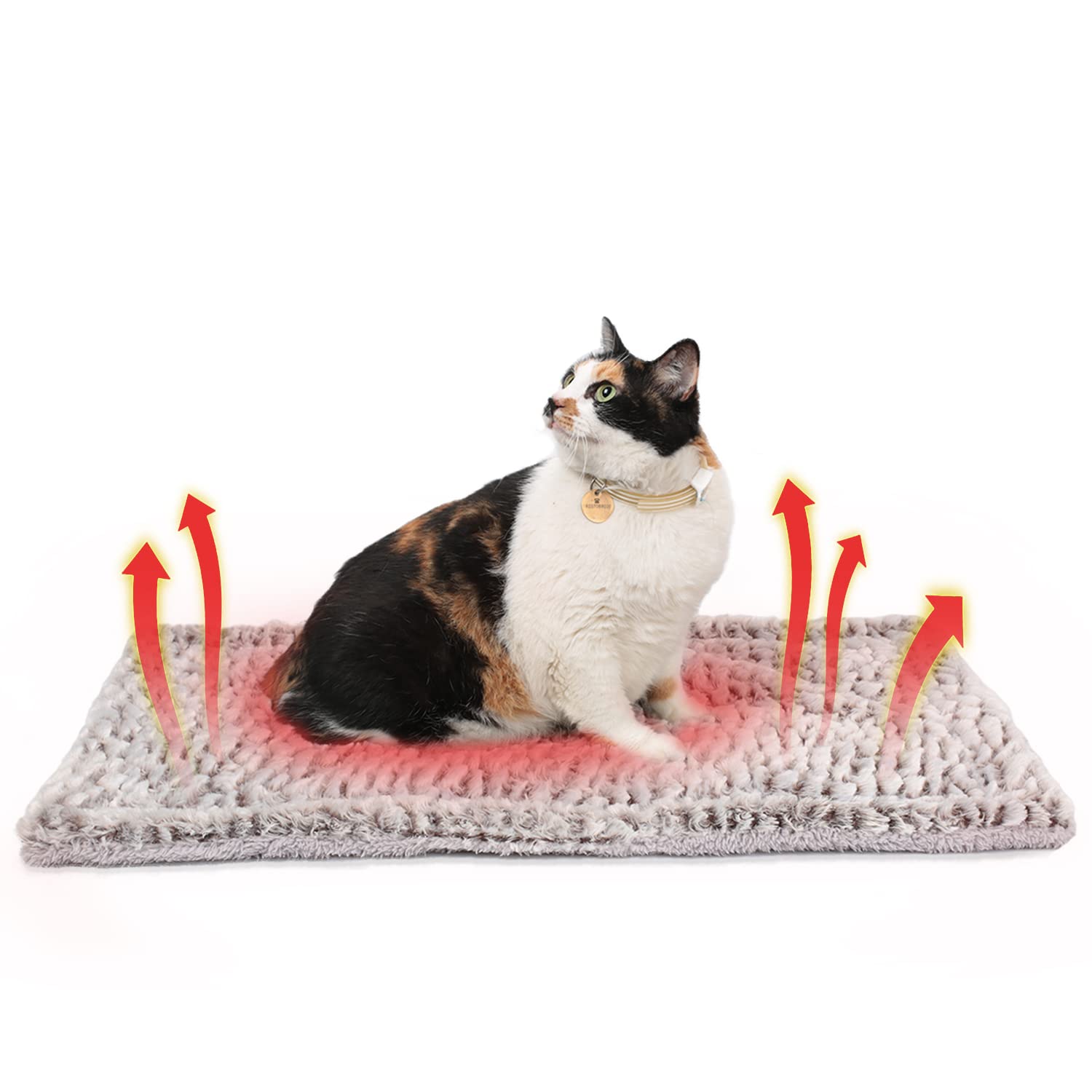 Conception double-face du tapis-chauffant Mora Pets pour chat et petit chien.