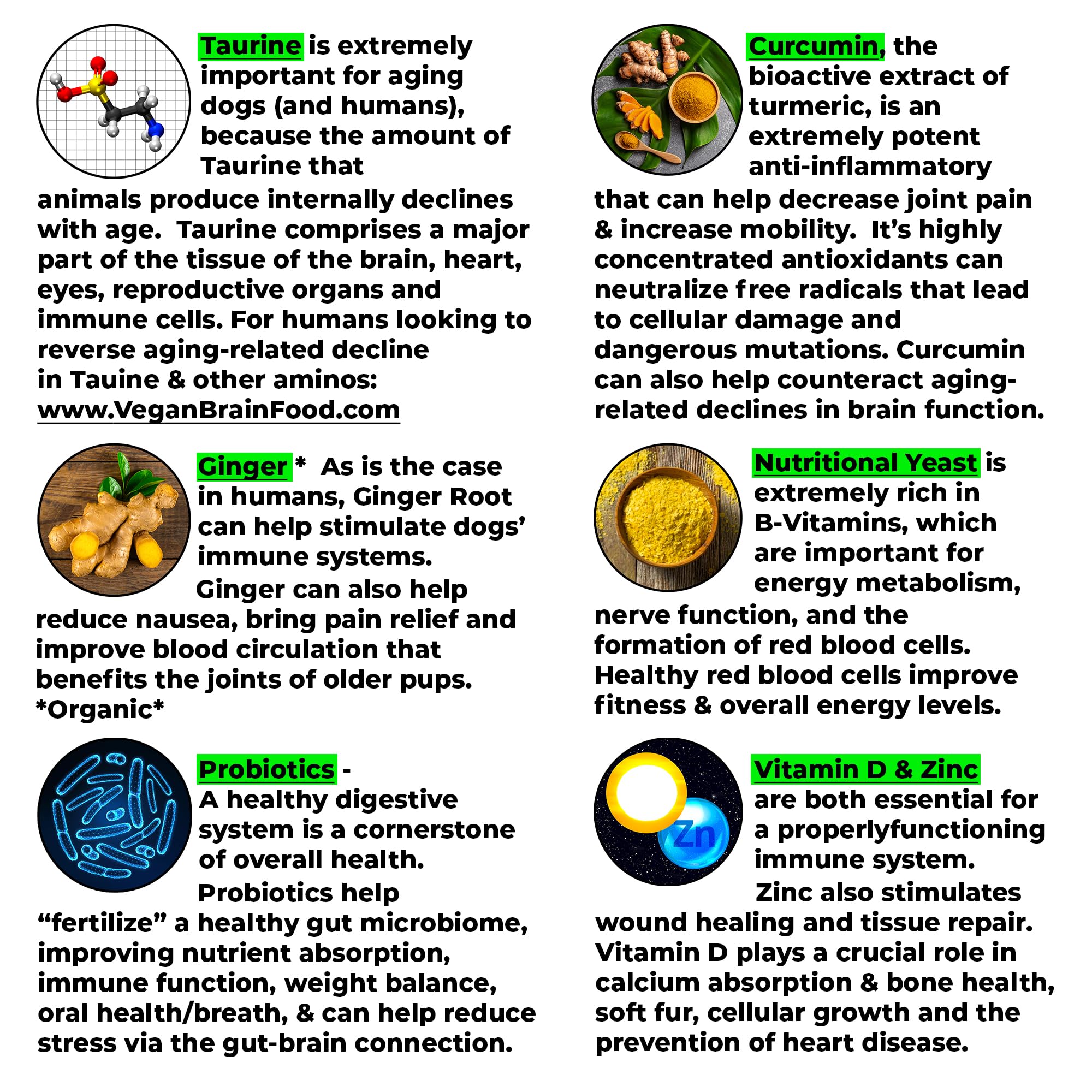 More Dog Days: taurine et zinc nutriments essentiels.
