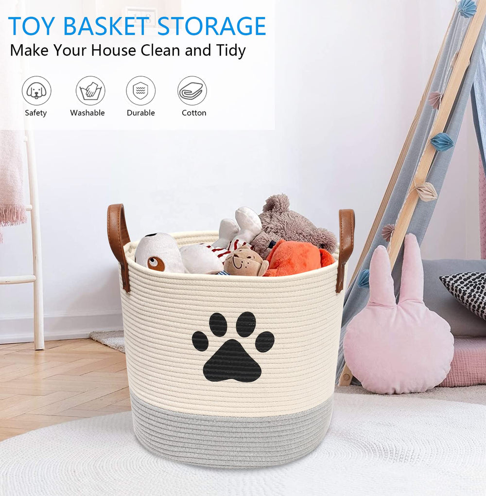 Corbeille Morezi pour chiots, jouets et corde coton