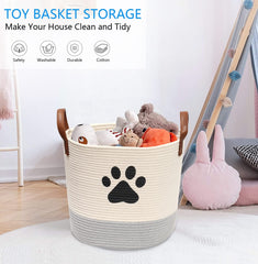 Corbeille Morezi pour chiots, jouets et corde coton
