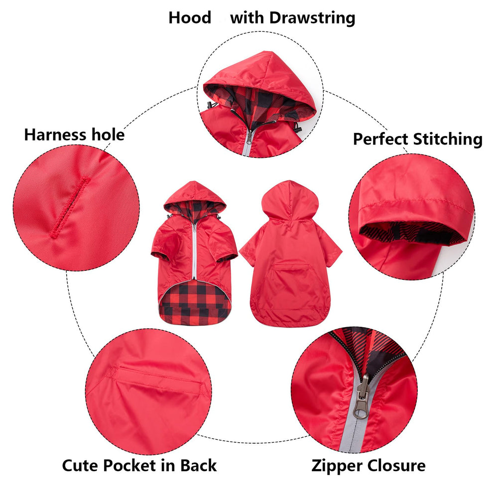 Morezi imperméable chien – capuche réfléchissante pour sécurité et visibilité nocturne.