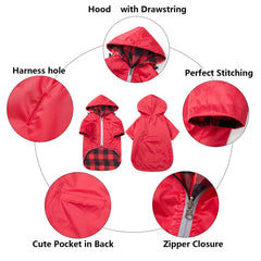 Morezi imperméable chien – capuche réfléchissante pour sécurité et visibilité nocturne.