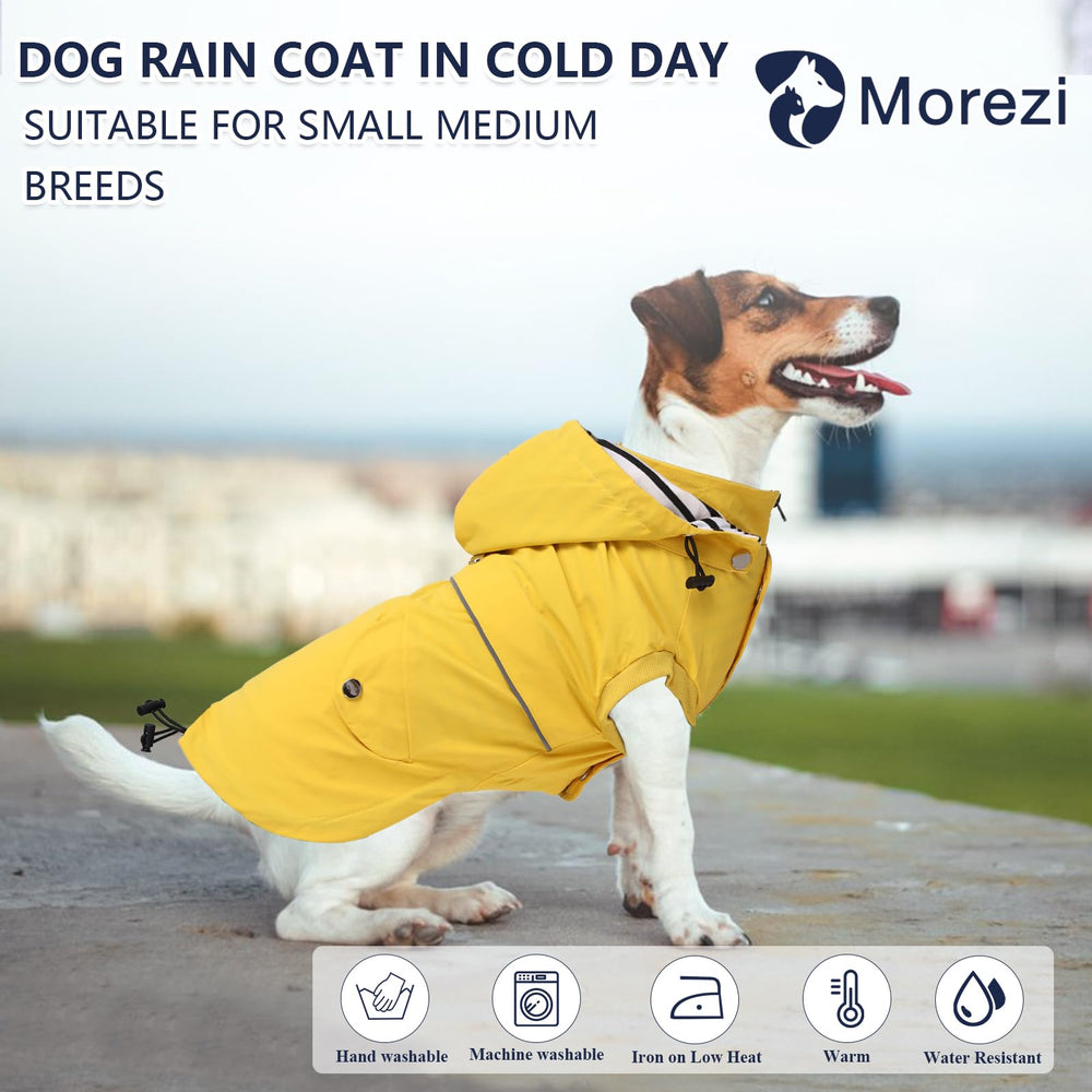 Morezi imperméable chien jaune XXL, fermetures et boutons faciles à utiliser.