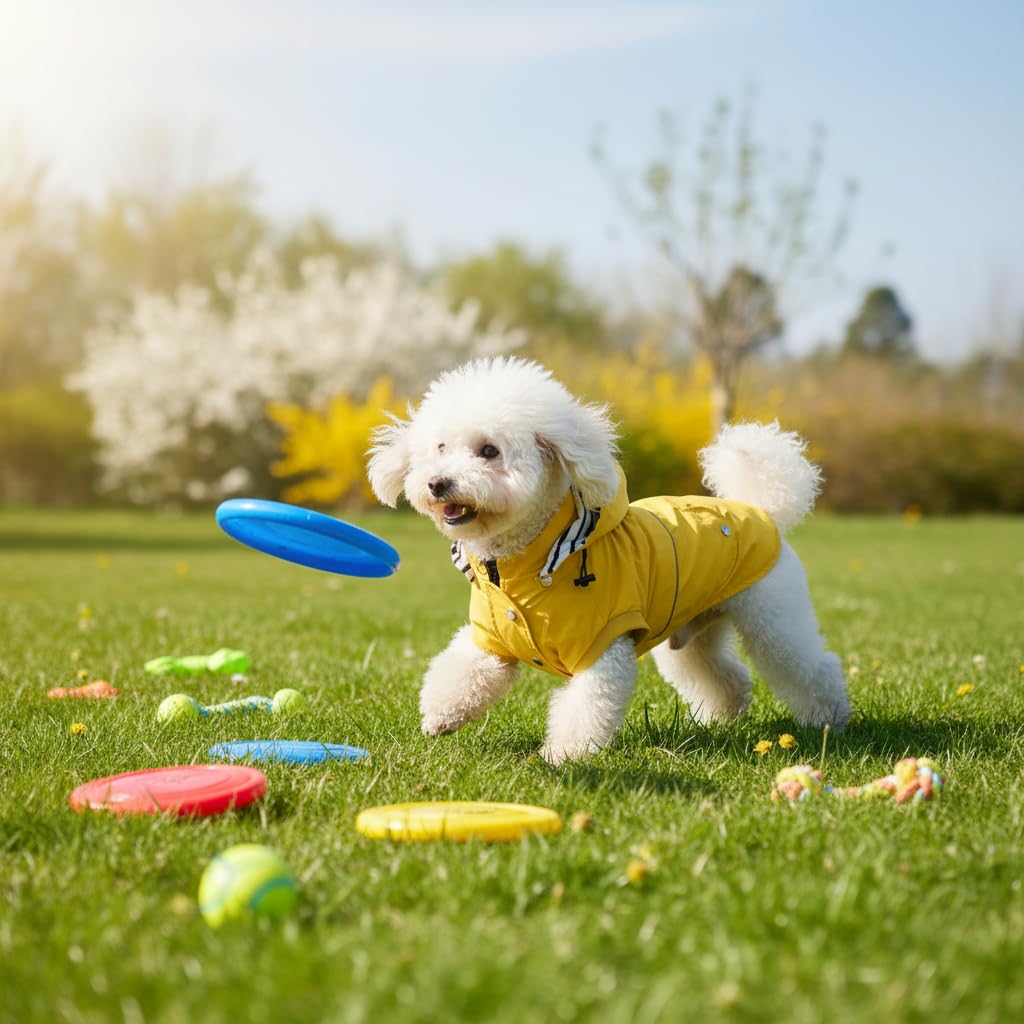 Morezi imperméable chien jaune XXL, guide des tailles clair pour ajustement sûr.