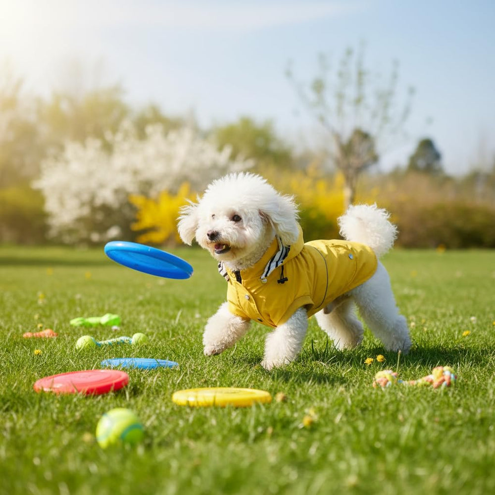 Morezi imperméable chien jaune XXL, guide des tailles clair pour ajustement sûr.