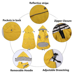 Morezi imperméable chien jaune XXL, ouverture harnais et accès pratique.
