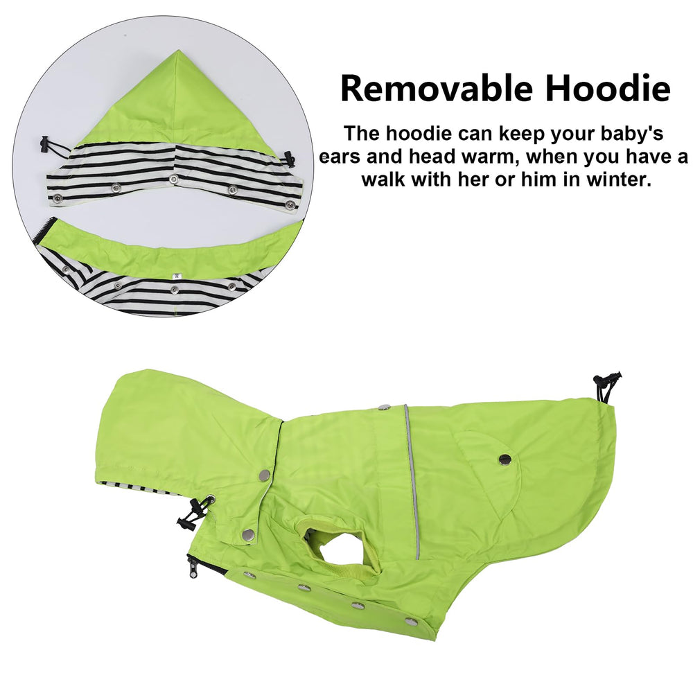 Morezi imperméable chien poches-arriere vert, poches pratiques pour sacs et friandises.