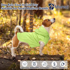 Morezi imperméable chien vert clair fermeture zip, facilite l'habillage.