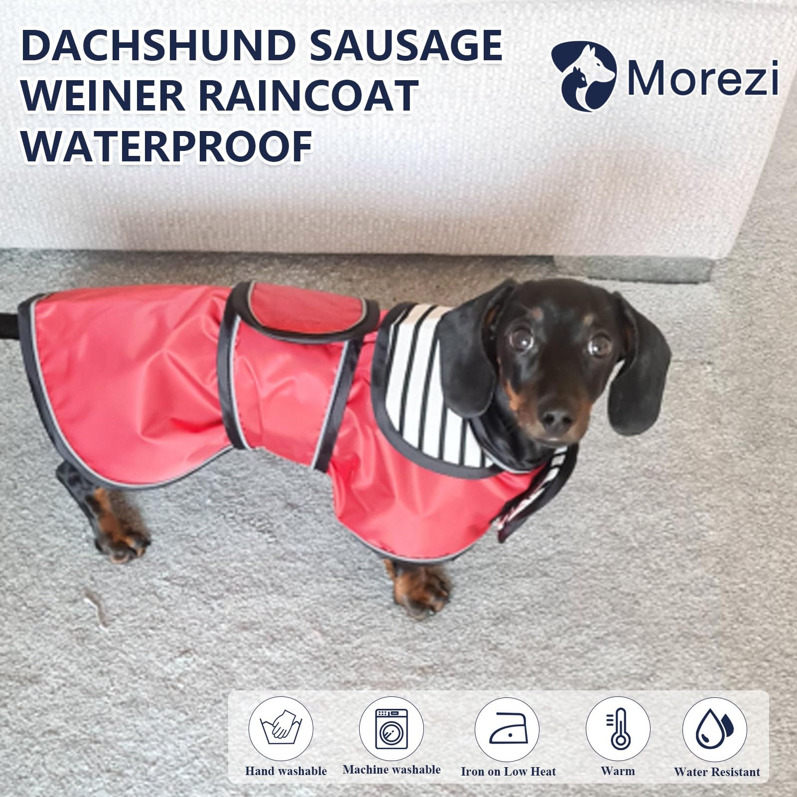Morezi imperméable pour corgi à long dos, couverture complète contre la pluie.